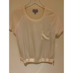 Ladies Pure Collection Ivory cotton/silk/wool blouse Sz 4